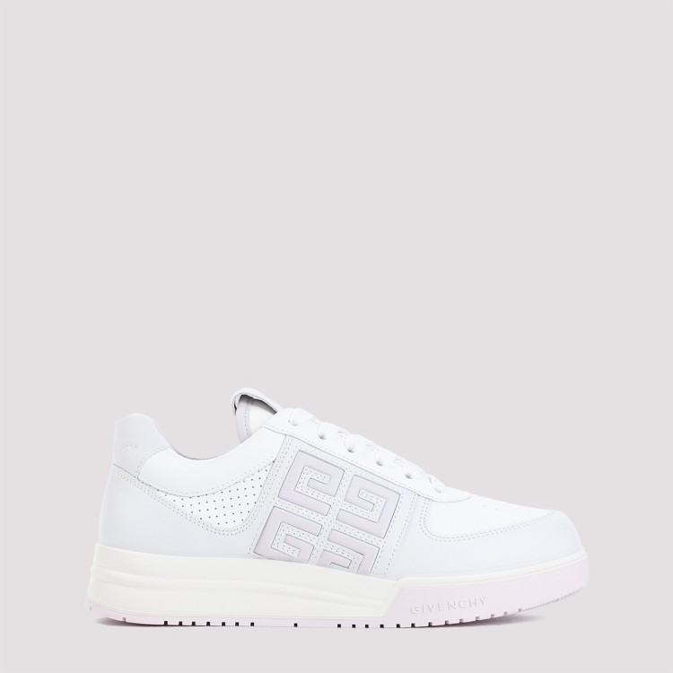 Shop Givenchy Soft Lilac Calf Leather G4 Low Top Sneakers In White