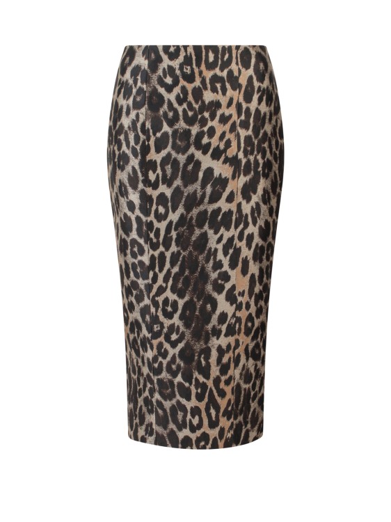 Balmain Longuette Skirt With Animalier Print In Black