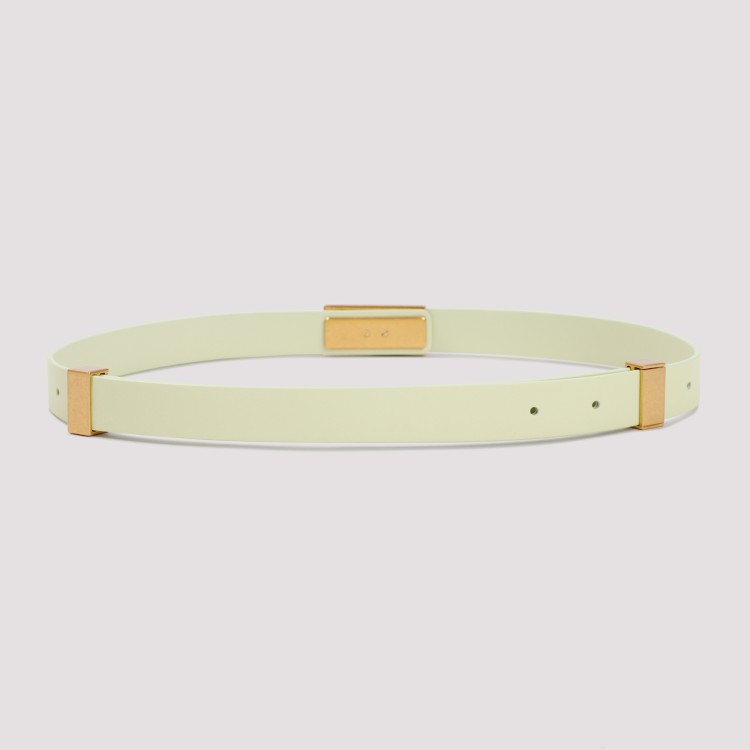 Bottega Veneta Triangle-buckle Leather Belt In Green