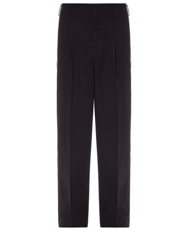 Shop Dolce & Gabbana Side Stripe Pleat Trousers In Black