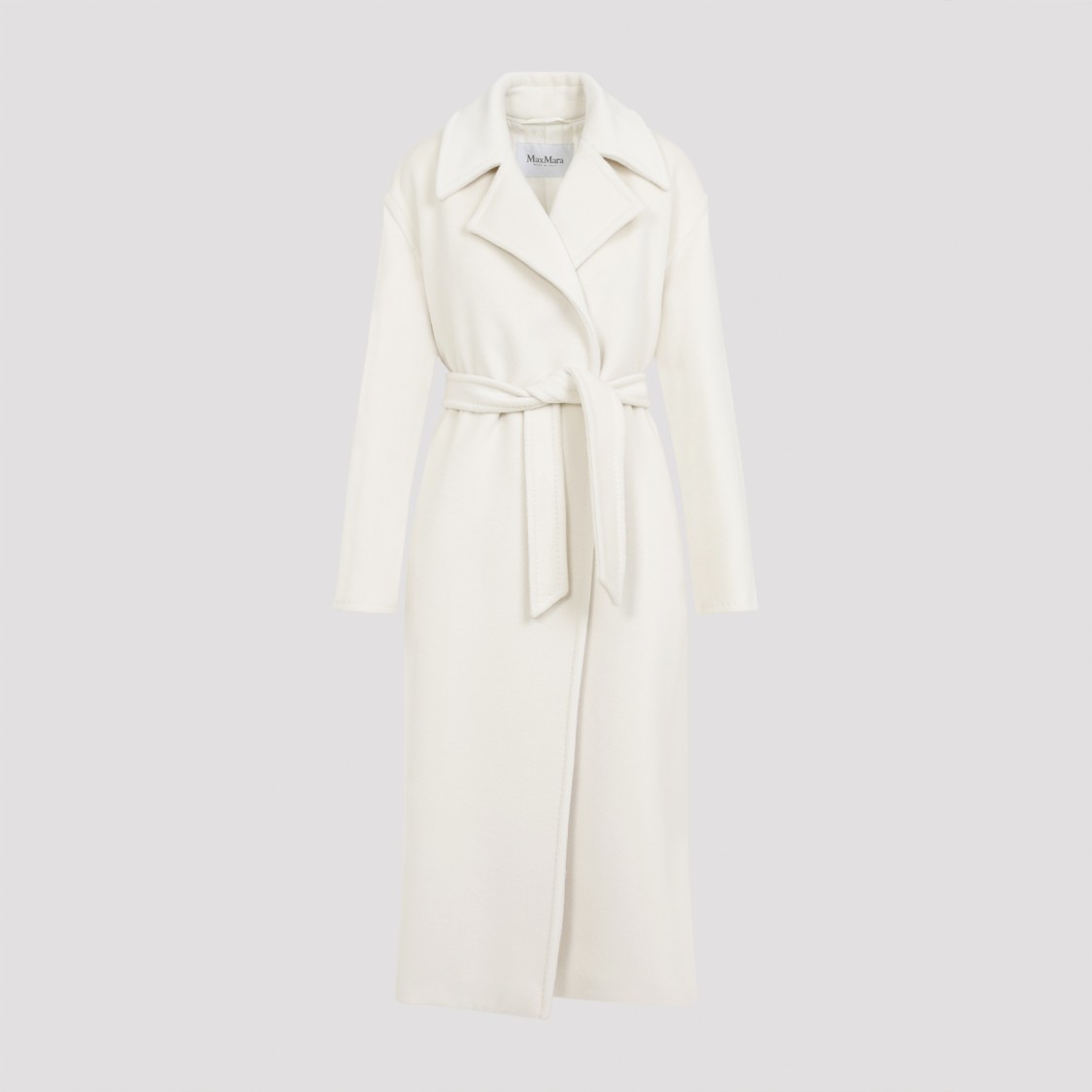 Max Mara White Alpaca Fragore Orsetto Biver Coat In White