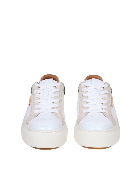 Tory Burch Sneaker Ladybug In White And Green Leather In White