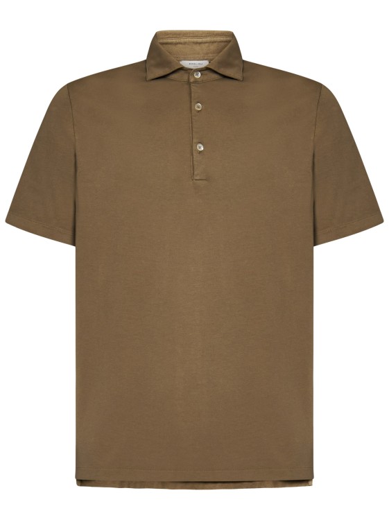 Shop Boglioli Beige Cotton Polo Shirt In Brown