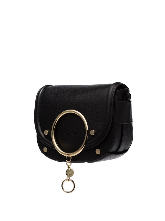Shop See By Chloé Black Leather Small Ring Crossbody Bag