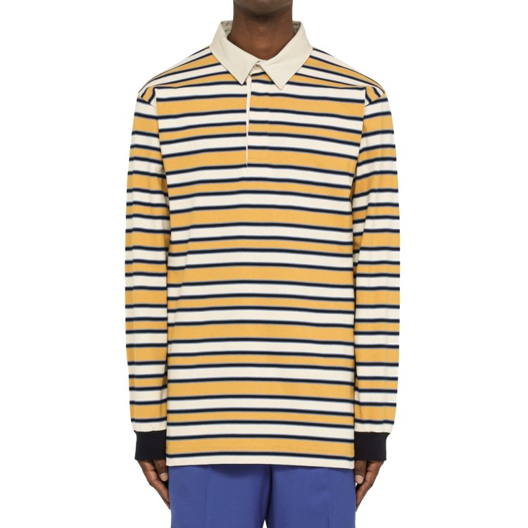 Shop Gucci Striped Polo Shirt In Multicolor