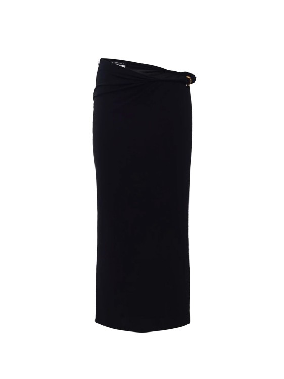 Shop Versace Viscose Skirt With Torchon In Black