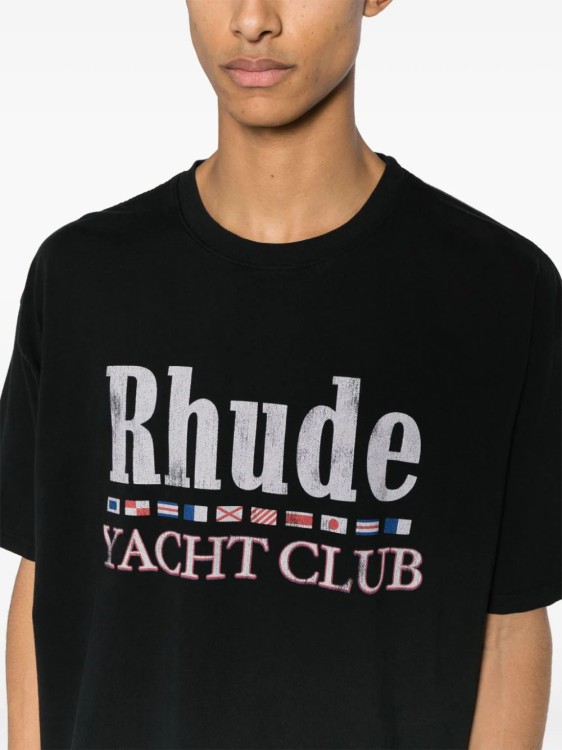 Shop Rhude T-shirt Flag Black