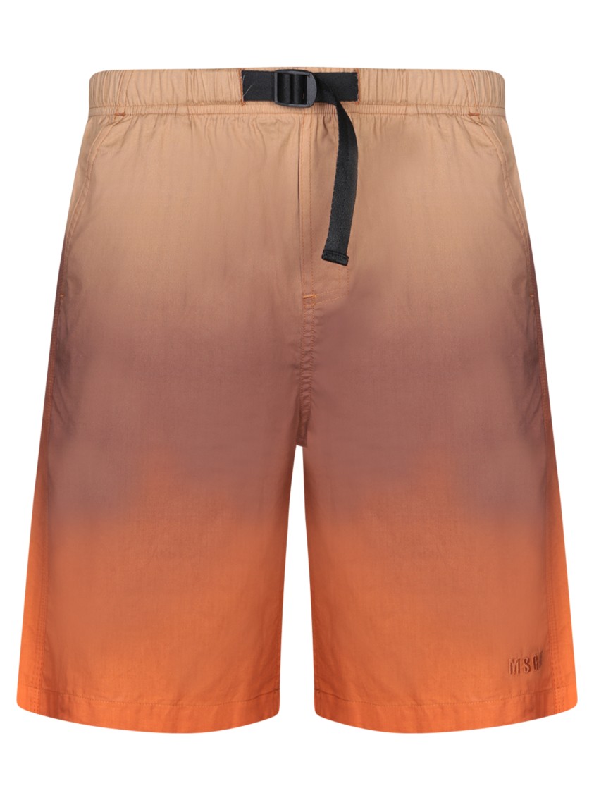 Msgm Bermuda Shorts With Elasticated Rise And Buckle Fastening For Ultimate Comfort In Brown