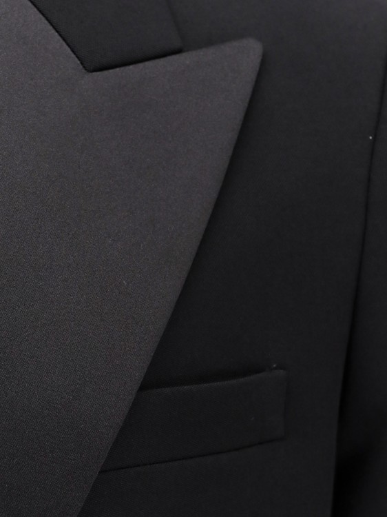 Shop Saint Laurent Responsible Wool Tuxedo Blazer With Satin Profiles In Black