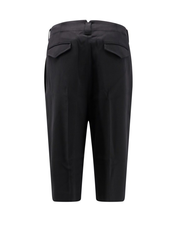 Shop Ami Alexandre Mattiussi Viscose And Virgin Wool Bermuda Shorts In Black