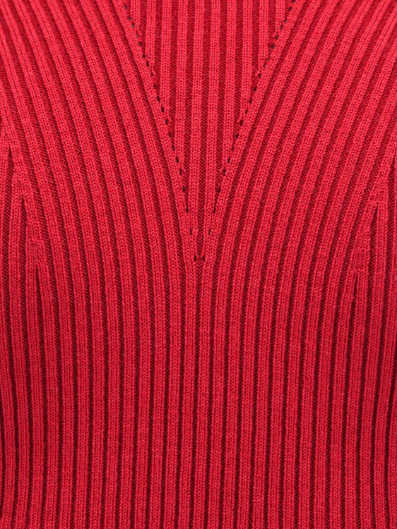 Shop Alexander Mcqueen Stretch Wool Flared Sweater In Red