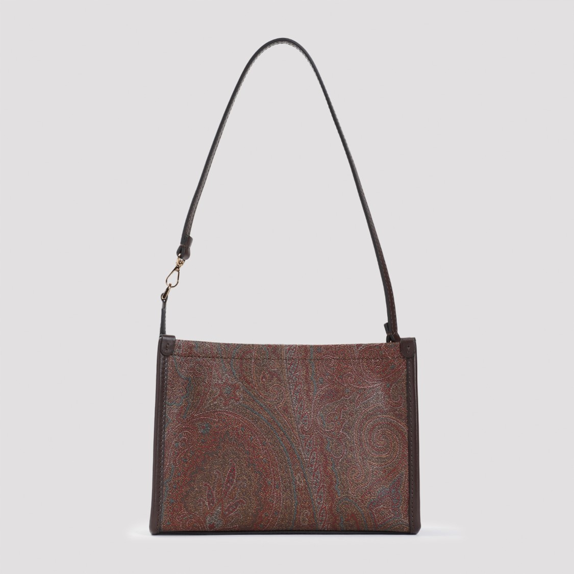 Etro Jacquard Zipped Shoulder Bag In Brown