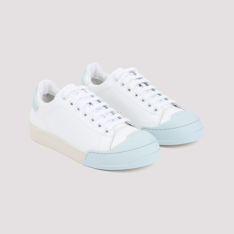 Shop Marni Dada Bumper White Light Blue Leather Sneakers