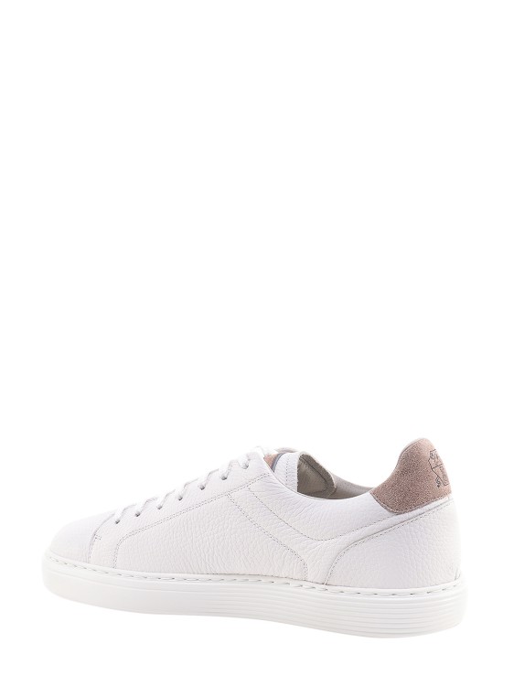 Shop Brunello Cucinelli Leather Sneakers With Suede Details In White