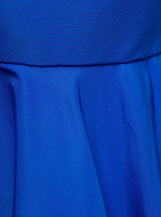 Shop Alexander Mcqueen Midi Blue Draped Dress With Asymmetric Bottom In Polyfaille