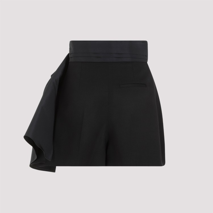 Alexander Mcqueen Women's Oversize Bow Tailored Shorts In Black