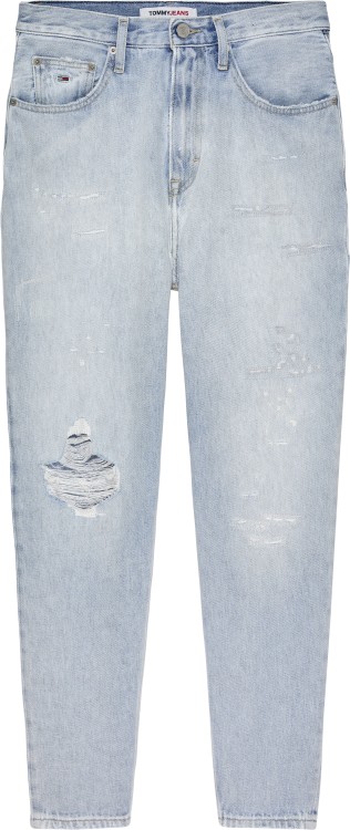 Tommy Jeans Light Blue Cotton Ripped Jeans In White