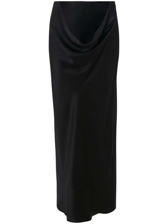 Shop Jw Anderson Draped Silk Maxi Skirt In Black