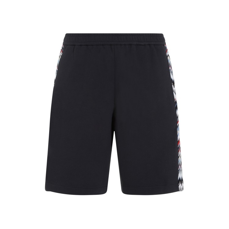 Shop Missoni Navy-blue Cotton Short In Black