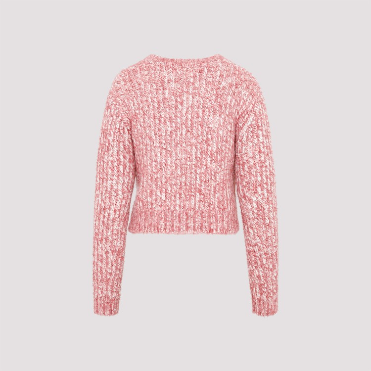 Shop Acne Studios Pink And White Wool V Neck Sweater