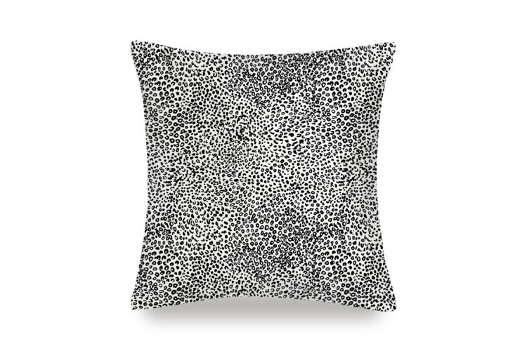 Mayfairsilk Leopard Finest Silk Cushion Cover Square In Black
