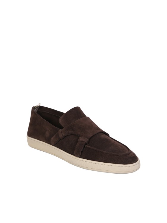 Shop Officine Creative Double Buckle Suede Moccasin In Brown