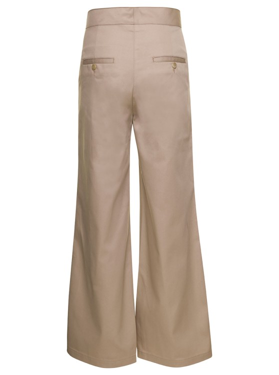 Shop Palm Angels Beige Wide Pants With Concealed Fastening In Polyester Blend In Pink