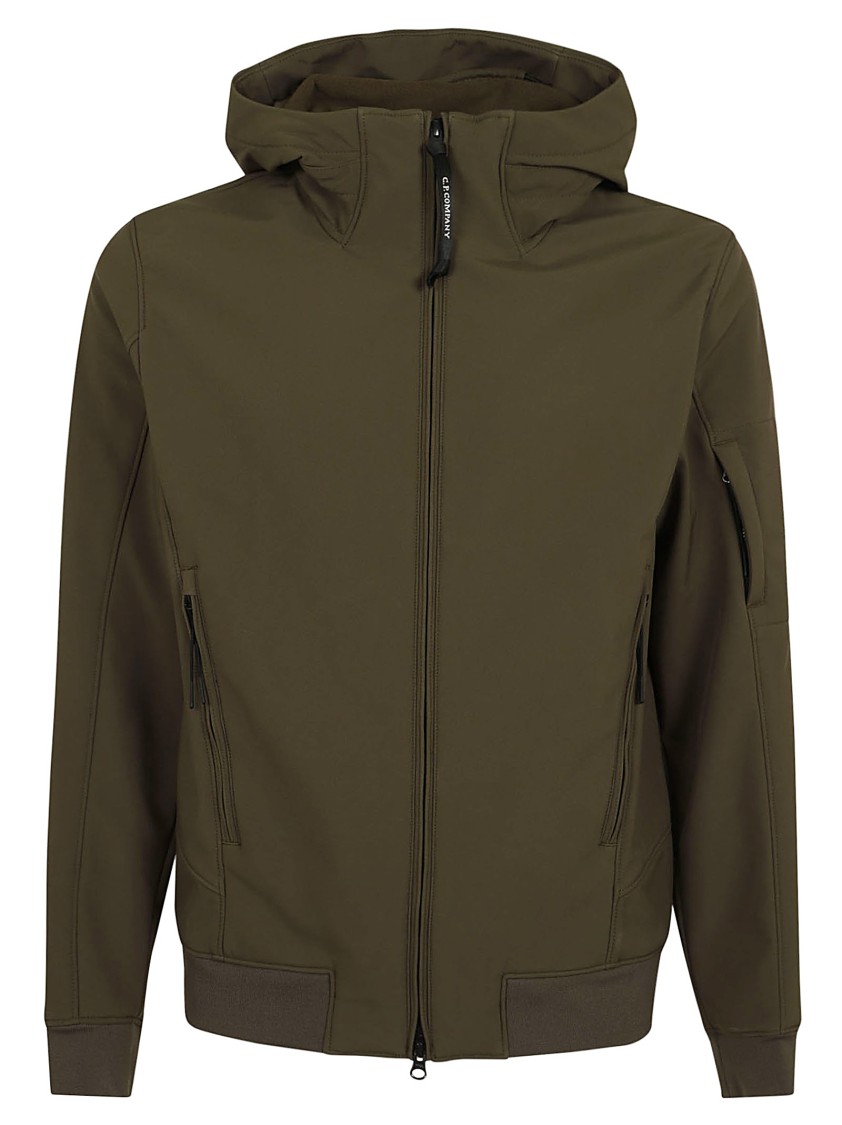 C.p. Company Recycled Polyester Hooded Jacket Lens In Black