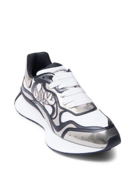 Shop Alexander Mcqueen Multicolored Sprint Runner Seal Sneakers In White
