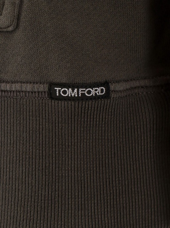 Shop Tom Ford Cotton Sweatshirt With Logoed Label In Black