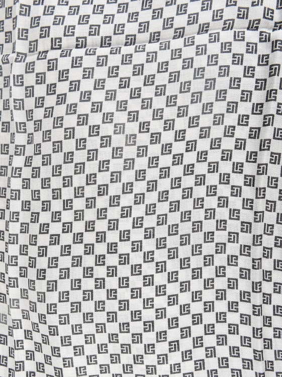 Shop Balmain Paisley Print Scarf In Grey