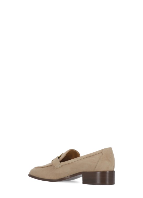 Shop Tod's Beige Suede Leather Loafers In Pink