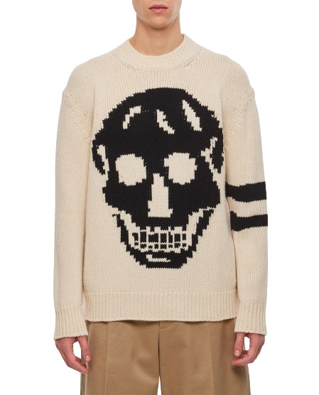 Shop Alexander Mcqueen Skull Sweater In Neutrals