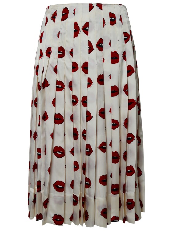 Shop Khaite Tudi' Skirt In Ivory Cupro In Neutrals