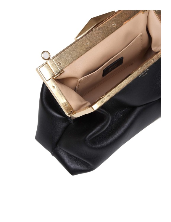 Jimmy Choo Aqk Frame Clutch Bag In Soft Black Leather In Black