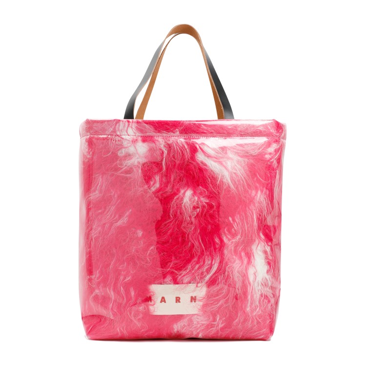 Marni Polyurethane Tote Bag In Pink