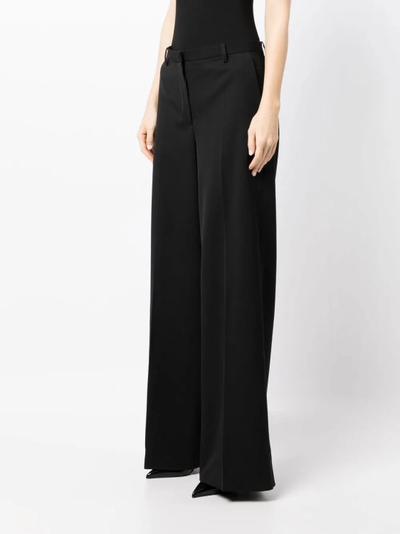 Shop Versace High-waisted Wide-leg Trousers In Black