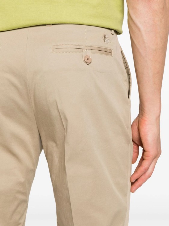 Shop Etro Beige Stretch Cotton Pants In Neutrals