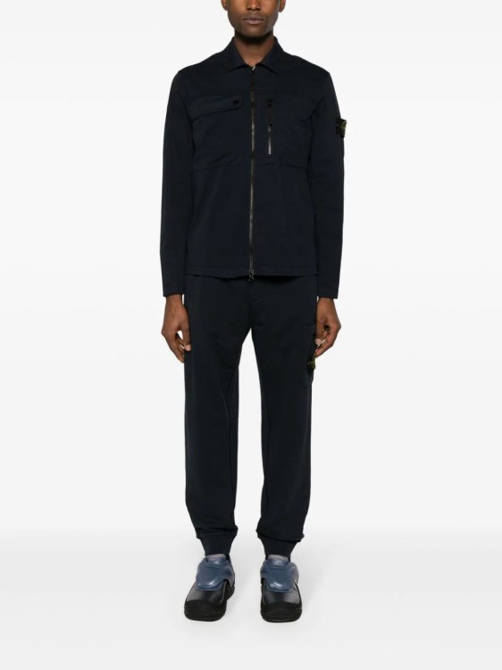Shop Stone Island Compass-badge Cotton Track Pants In Blue