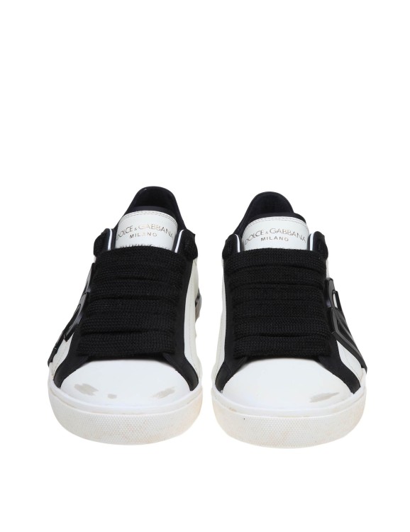 Shop Dolce & Gabbana Black And White Calfskin Low Sneakers