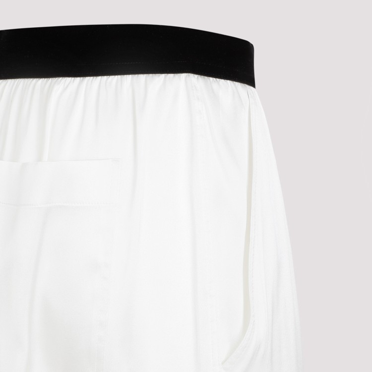 Shop Tom Ford Silk Satin Pajama Pants In White