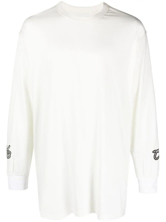 Shop Y-3 White Gfx L/s T-shirt