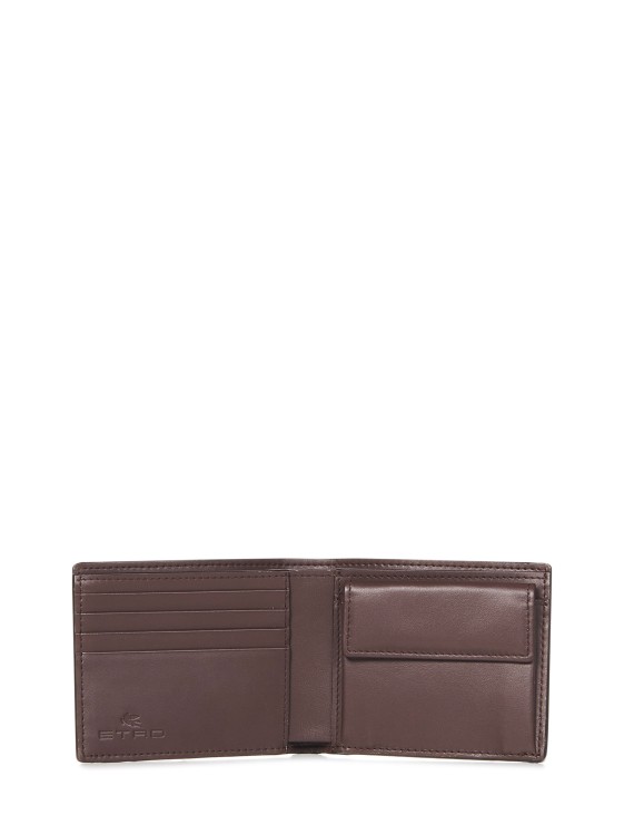 Shop Etro Bi-fold Wallet In Paisley Jacquard Fabric In Grey