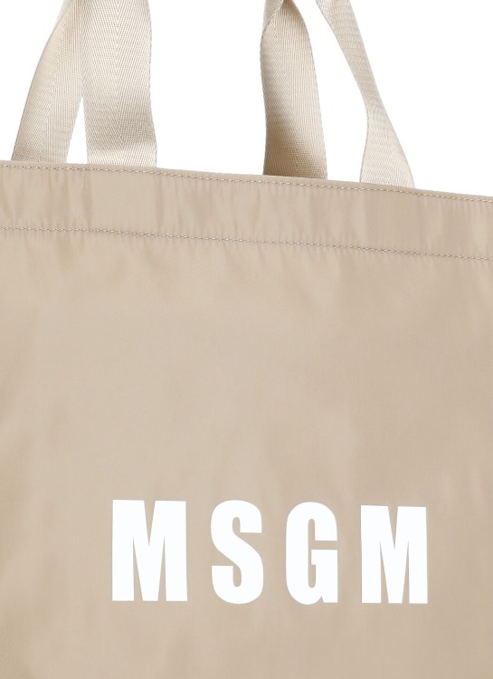 Shop Msgm Tote Shopping Bag In Brown