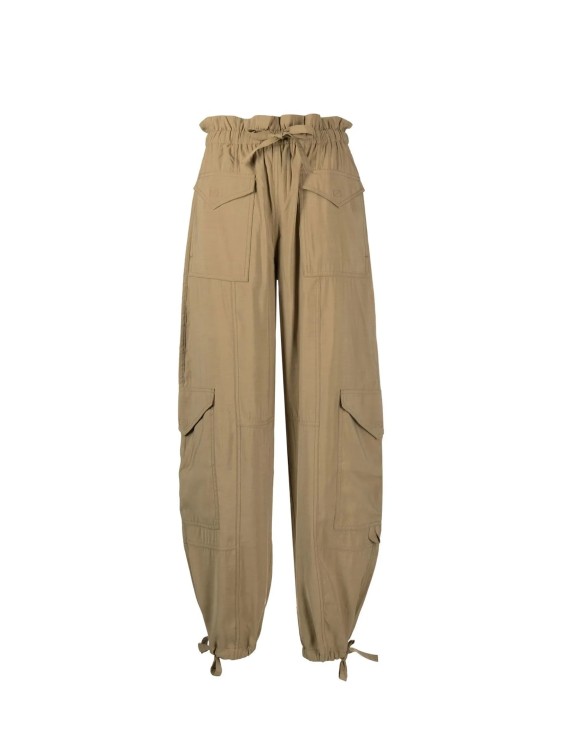 Ganni Drawstring Cargo Trousers In Brown
