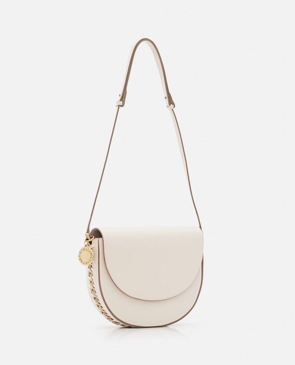 Shop Stella Mccartney Medium Flap Shoulder Bag In Neutrals