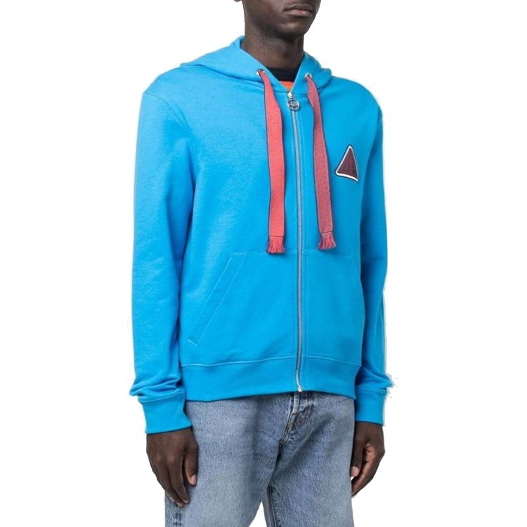 Shop Lanvin Triangle Zip-up Sweatshirt In Blue