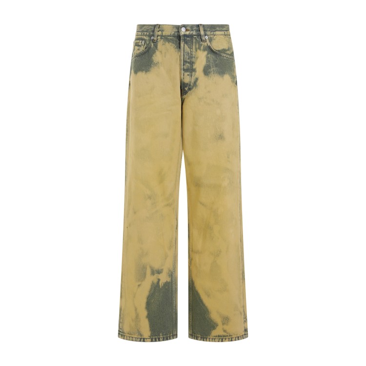 Shop Dries Van Noten Lime Yellow Cotton Pine Pants In Green