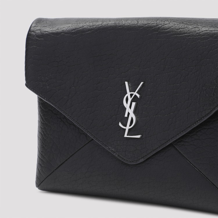 Saint Laurent Ysl Large Pouch On Strap In Black
