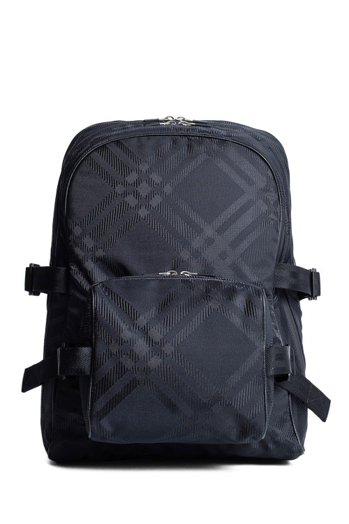 Burberry Check-printed Jacquard Zipped Backpack In Black